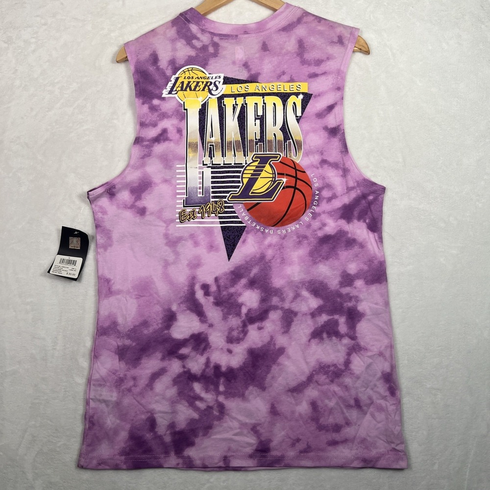 NBA Los‎ Angeles Lakers Active Purple Tie Dye Tank Top #VXMA374S Men Medium NWT